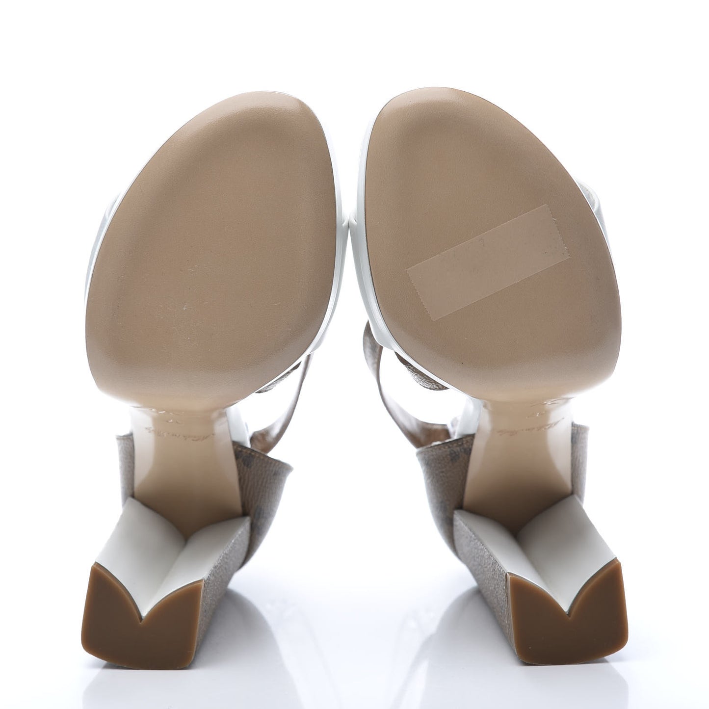 Calfskin Reverse Monogram Matchmake Cross Sandals 37 White