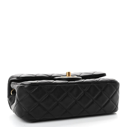 Chanel Lambskin Quilted Mini Rectangular Pearl Crush Flap Black 3 of 4