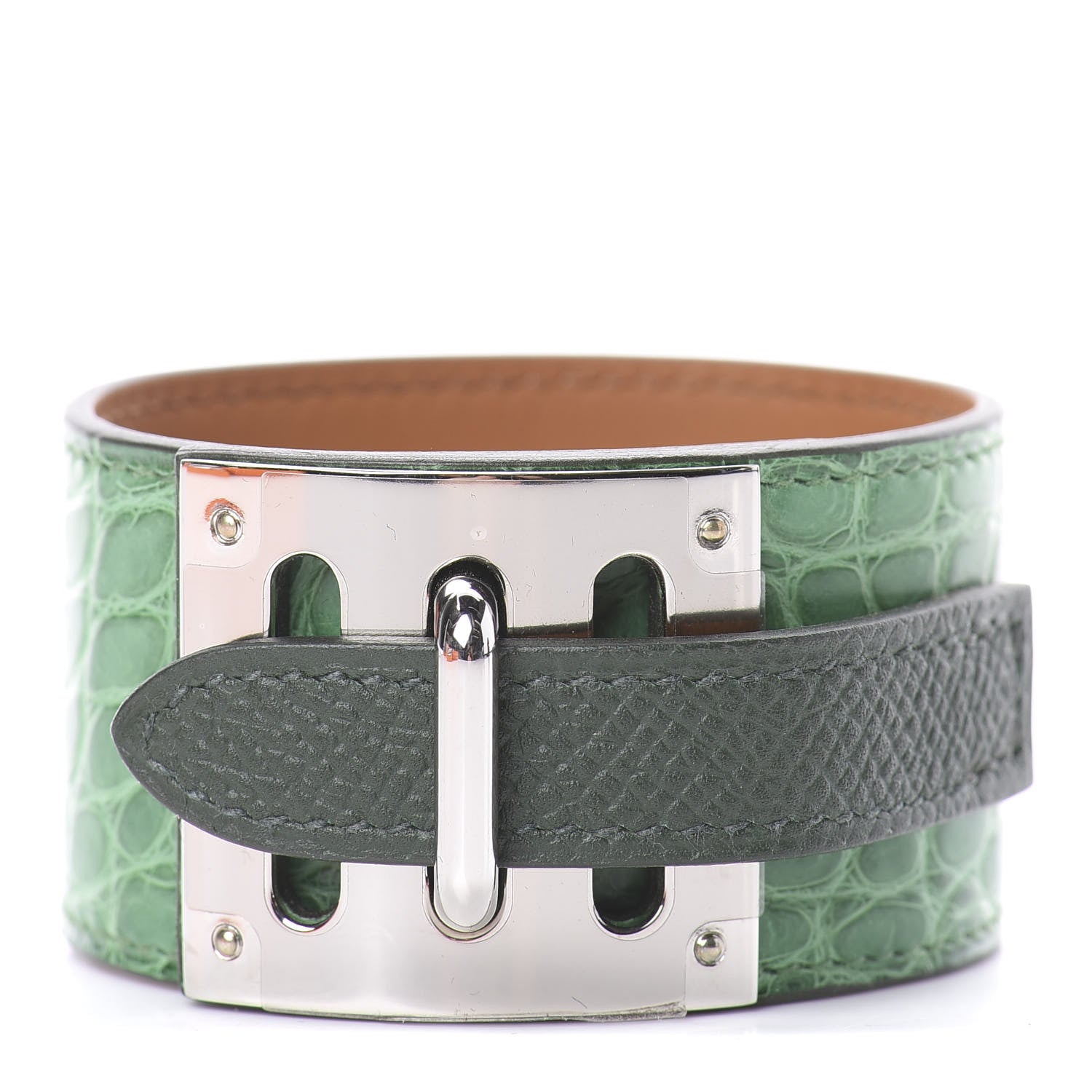 Hermes Matte Alligator Epsom Intense Bracelet S Cactus Vert Anglais 1 of 3