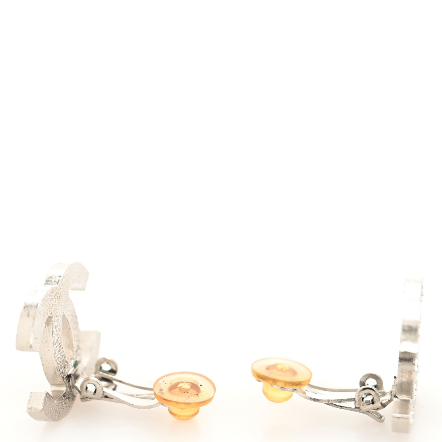 Baguette Crystal CC Earrings Silver