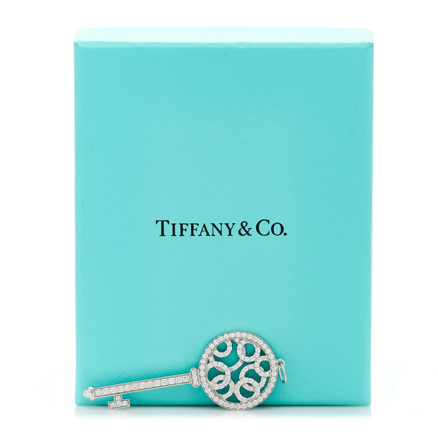 Tiffany Platinum Diamond Bubbles Key Pendant 4 of 4