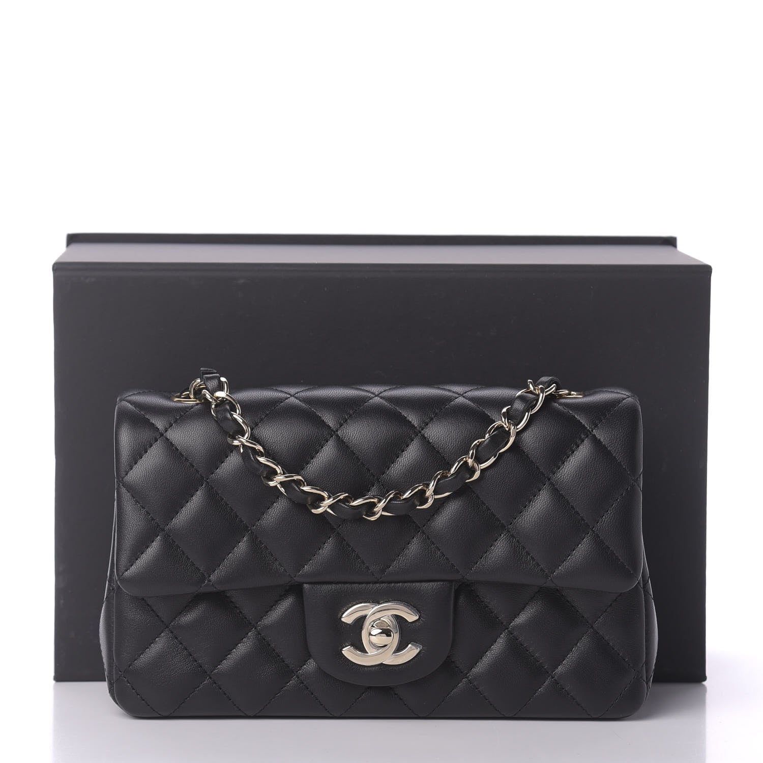 Chanel Lambskin Quilted Mini Rectangular Flap Black 11 of 11