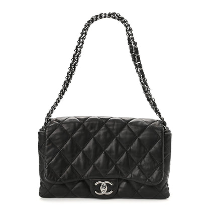 Chanel Lambskin Quilted Chanel 3 Accordion Flap Bag Black 1 of 10