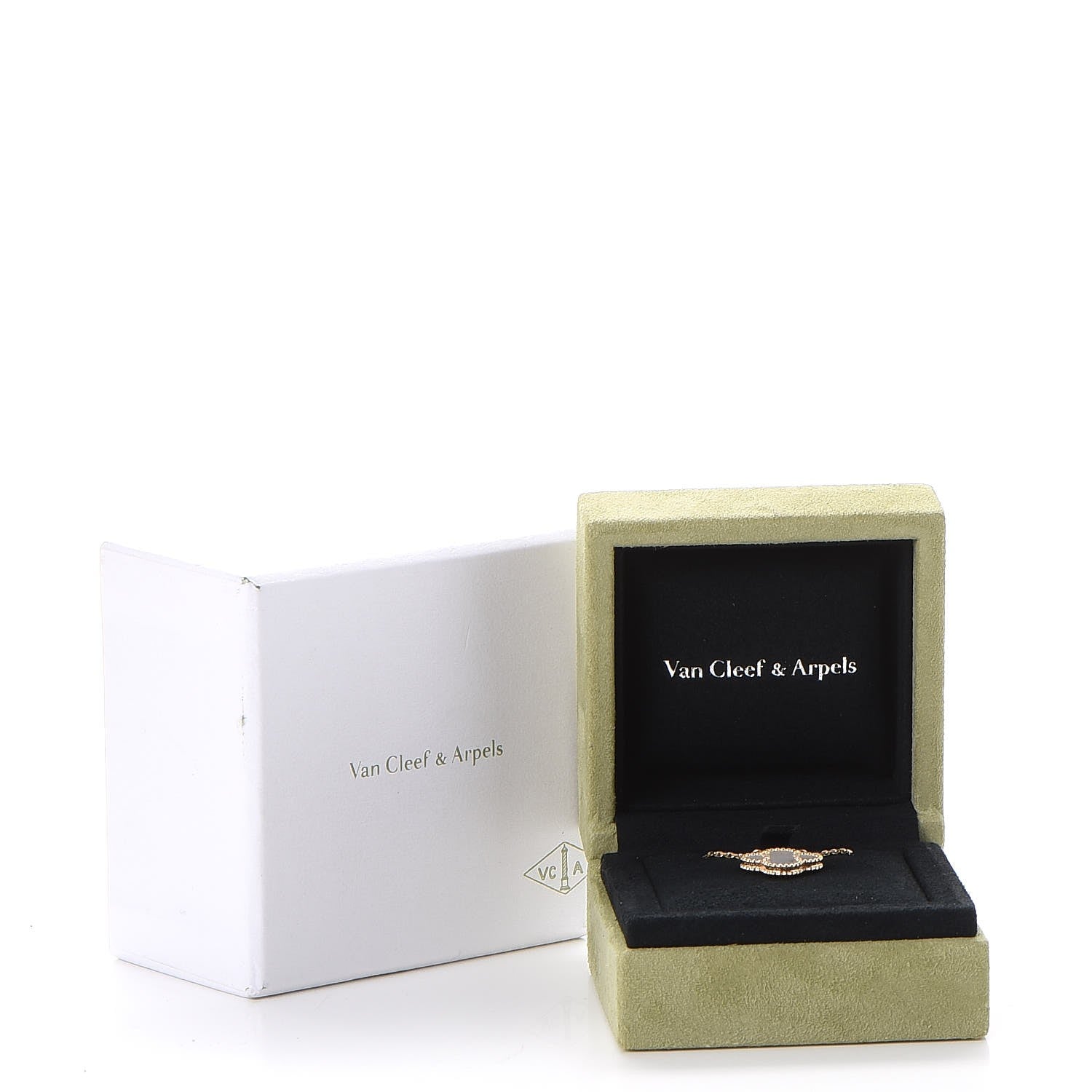 Van Cleef & Arpels 18K Yellow Gold Mother of Pearl Vintage Alhambra Pendant Necklace 8 of 8