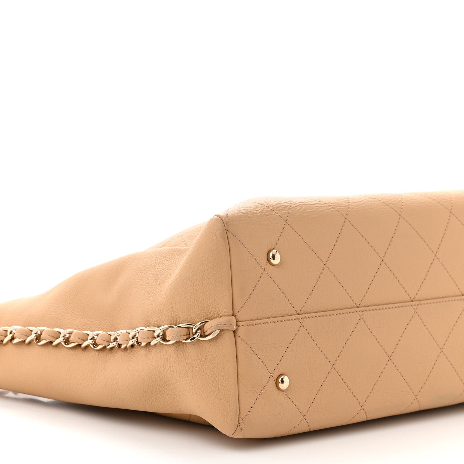 Chanel Bullskin Stitched Medium Shopping Bag Beige 9 of 11