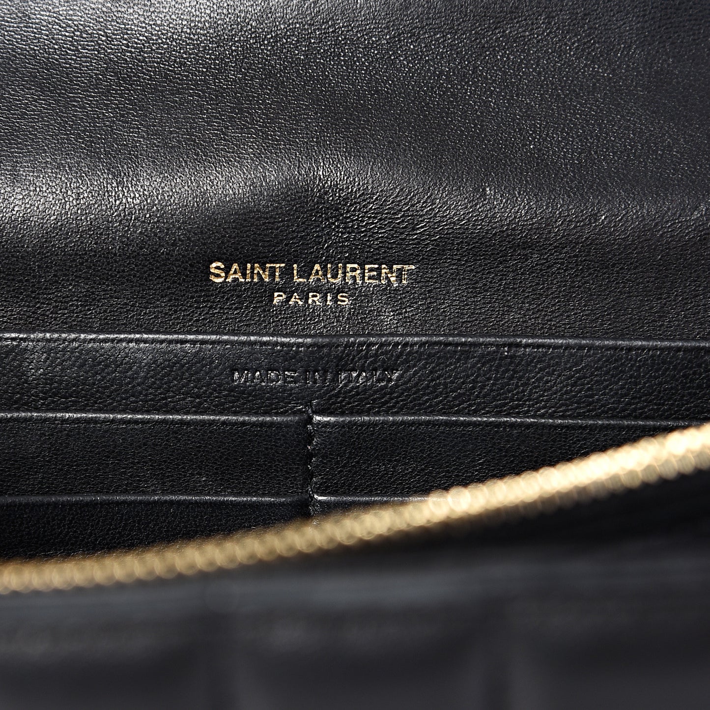 Lambskin Matelasse Monogram Vicky Chain Wallet Black