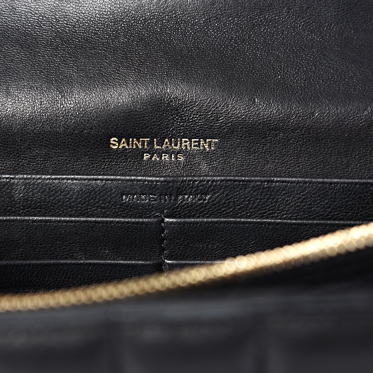 Saint Laurent Lambskin Matelasse Monogram Vicky Chain Wallet Black 5 of 11