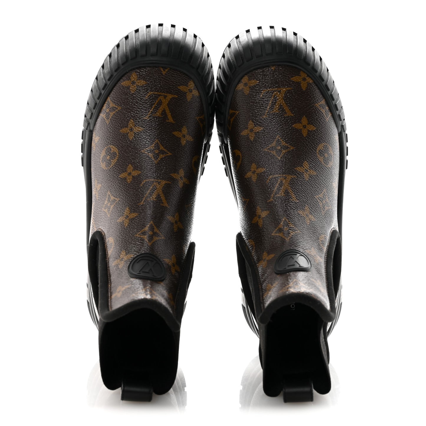 Patent Monogram Ruby Flat Ankle Boots 39 Black
