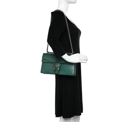 Gucci Pebbled Calfskin Small Dionysus Shoulder Bag Emerald 2 of 10