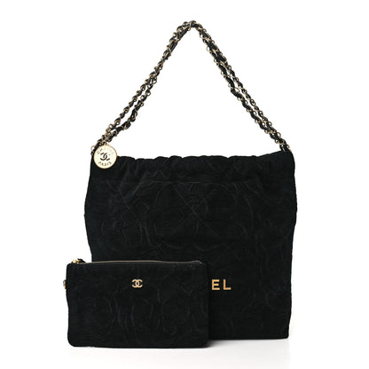 Chanel Velvet Camellia Small Chanel 22 Black 3 of 10