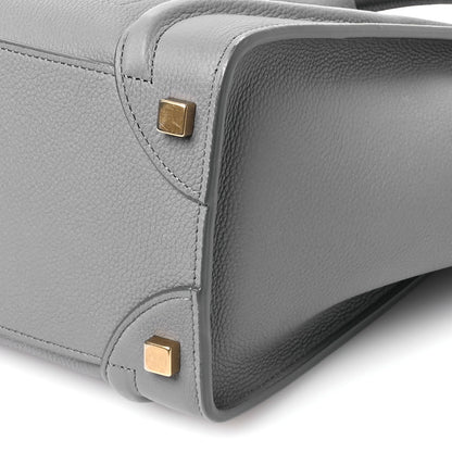 Celine Drummed Calfskin Micro Luggage Kohl 10 of 12