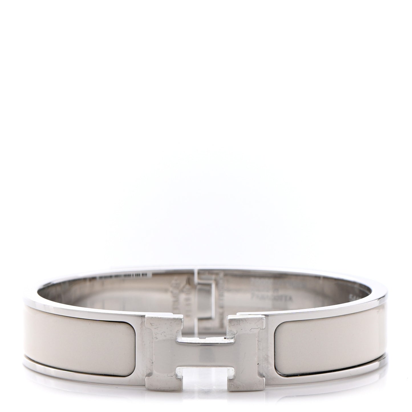 Enamel Narrow Clic Clac H Bracelet PM Pannacotta