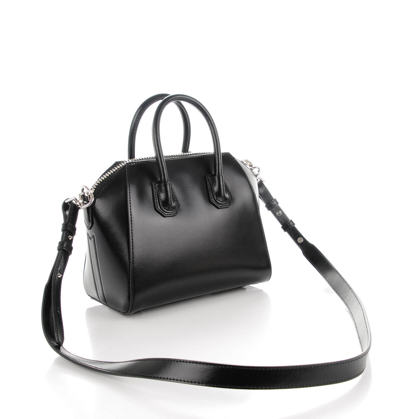 Shiny Lord Calfskin Mini Antigona Black