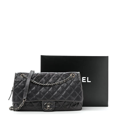 Chanel Iridescent Caviar Quilted Jumbo Easy Flap Silver 14 of 14