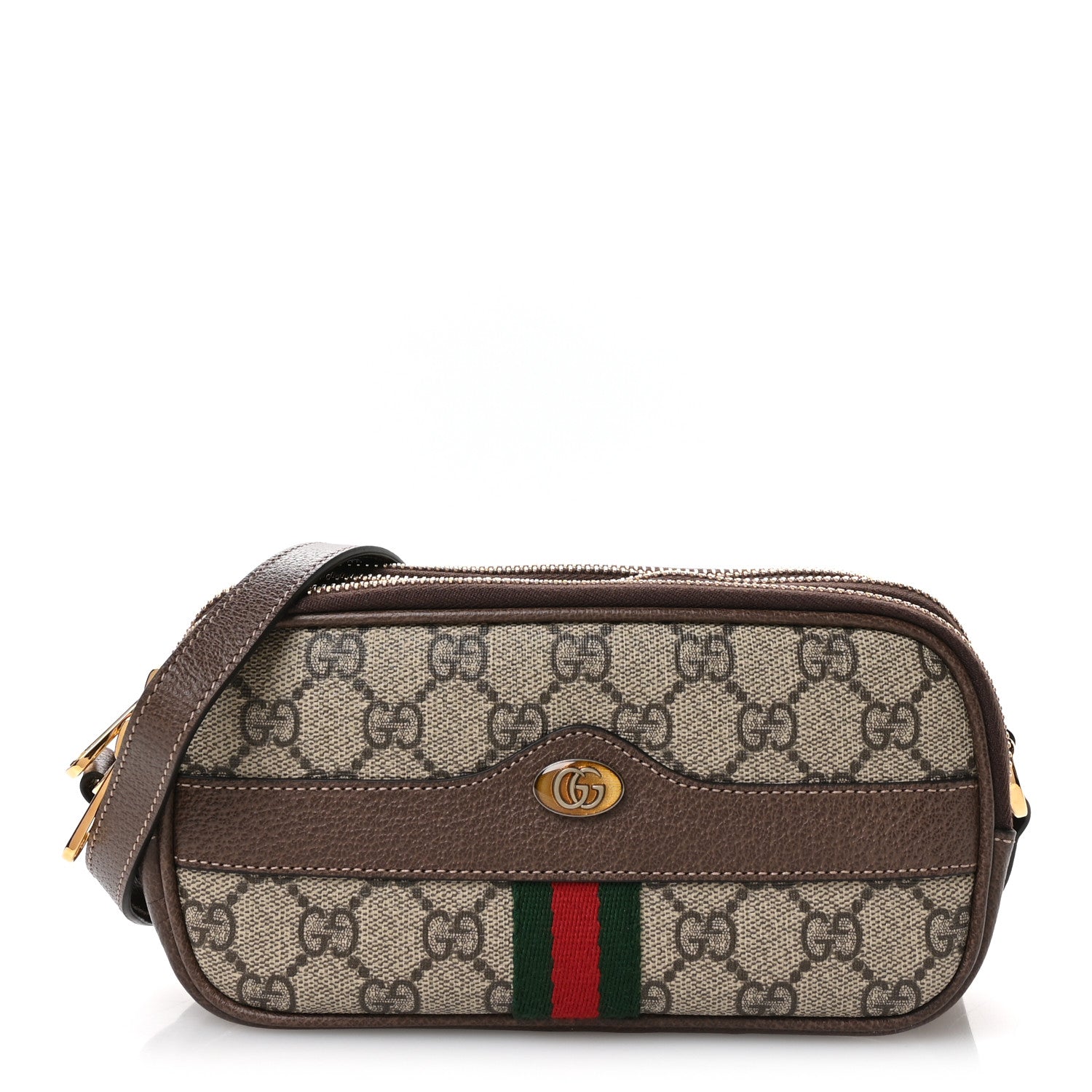 Gucci GG Supreme Monogram Web Mini Ophidia GG Bag Brown 1 of 11