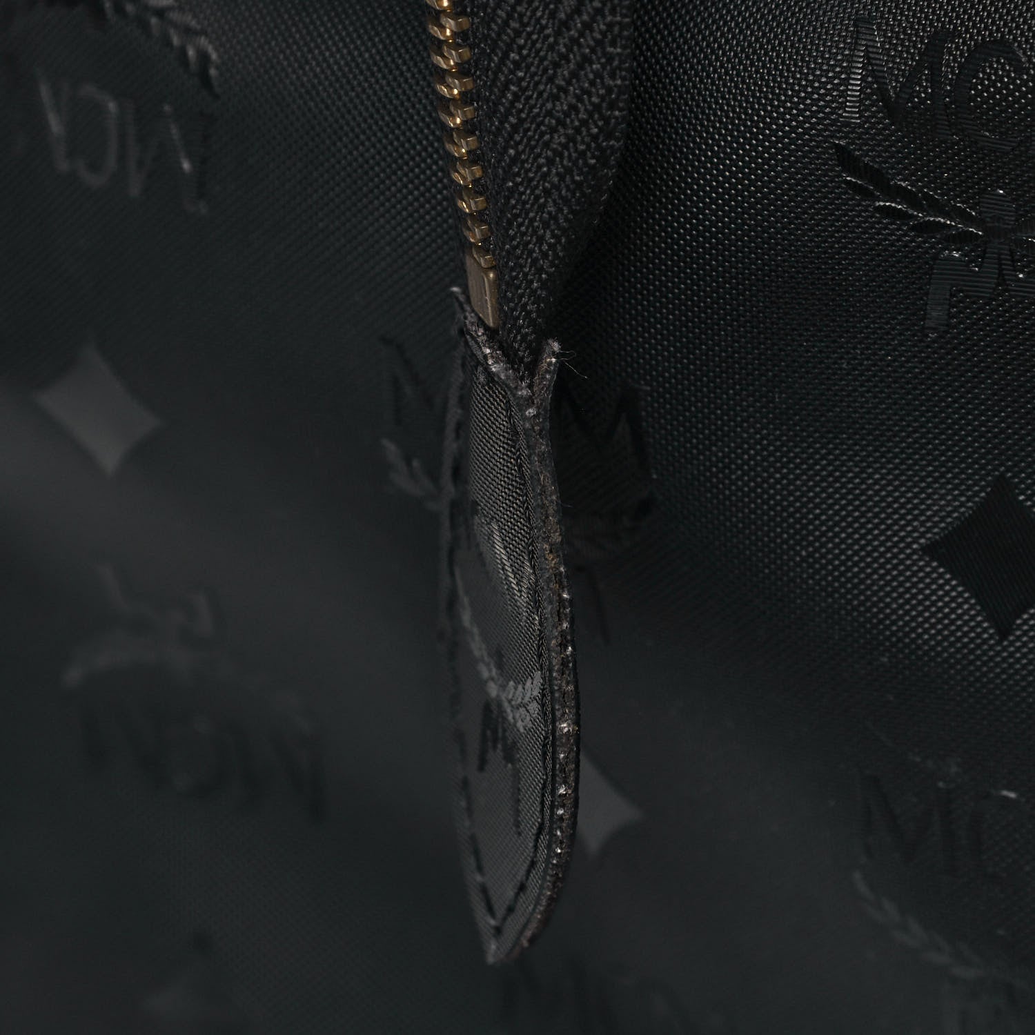 MCM Monogram Coated Canvas Tote Bag Black 12 of 15