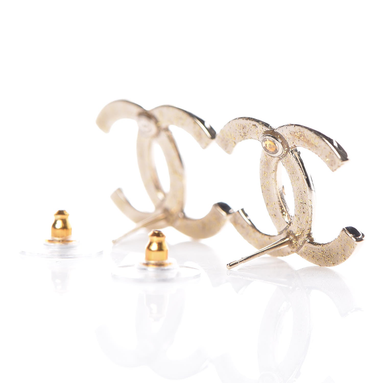 Chanel Crystal Large CC Earrings Gold 4 of 6