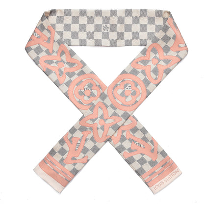 Louis Vuitton Silk Damier Azur Tahitienne Bandeau Rose Ballerine 1 of 6