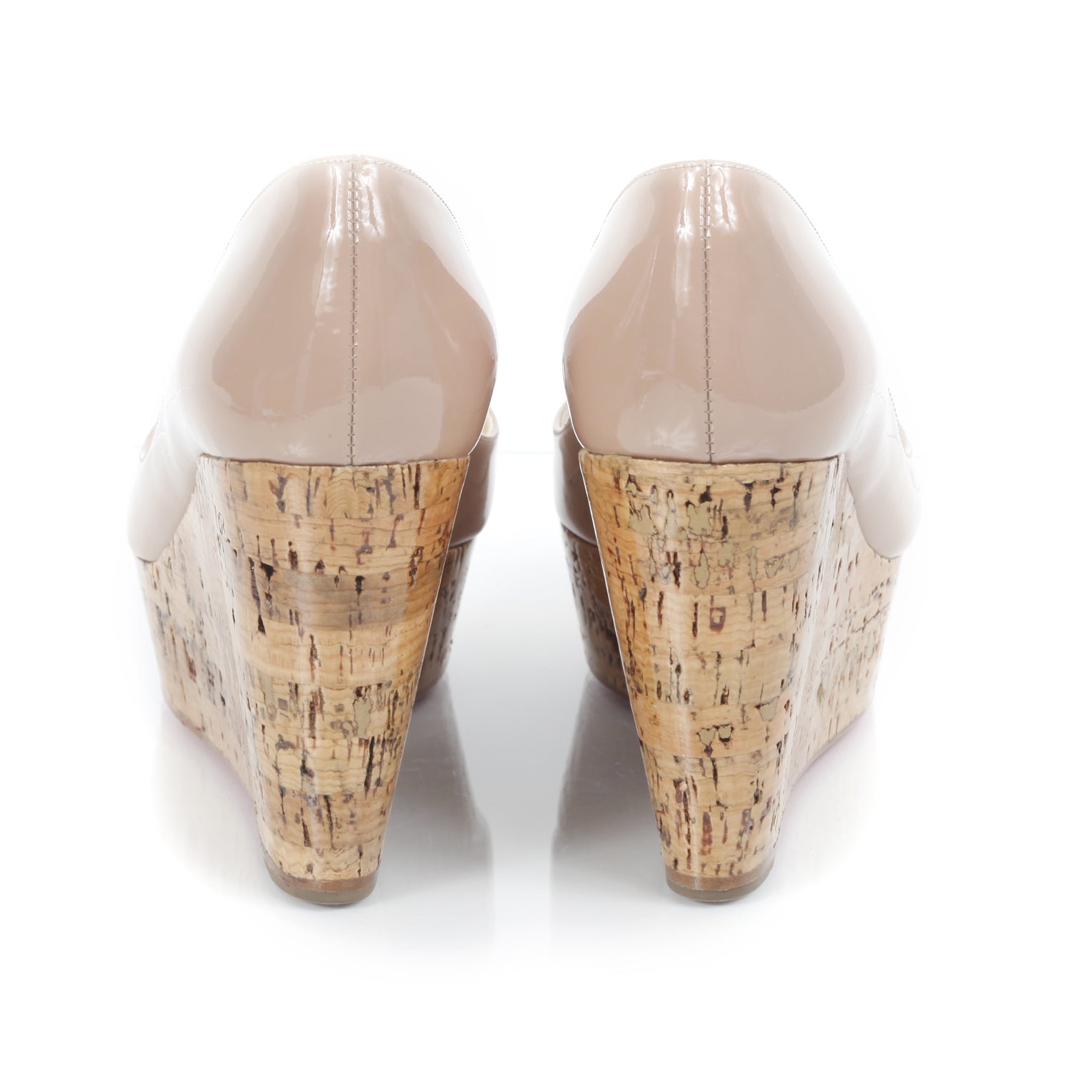 Christian Louboutin Cork Une Plume 100 Wedges 36 Nude 3 of 7