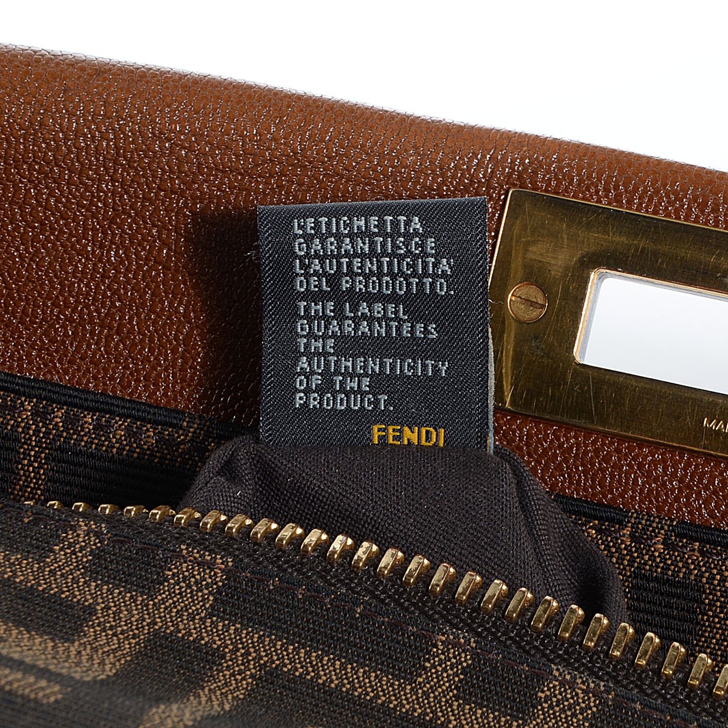 Goatskin Zucca Large Peekaboo Iconic Satchel Cuoio Tobacco Moro