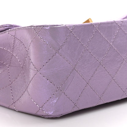 Chanel Glittered Aged Calfskin Quilted Mini 2.55 Reissue Flap Lilac 9 of 11