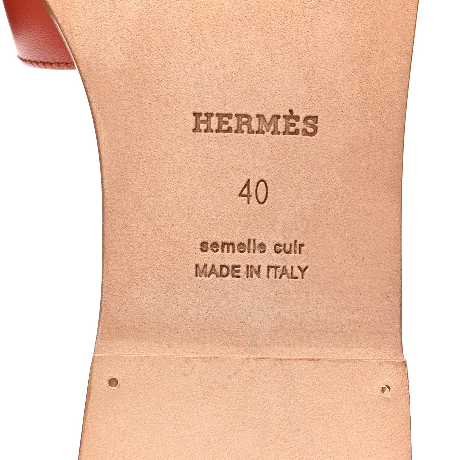 Hermes Calfskin Oran Oran Sandals 40 Orange Brulee 7 of 10