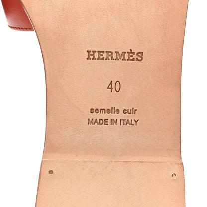 Hermes Calfskin Oran Oran Sandals 40 Orange Brulee 7 of 10