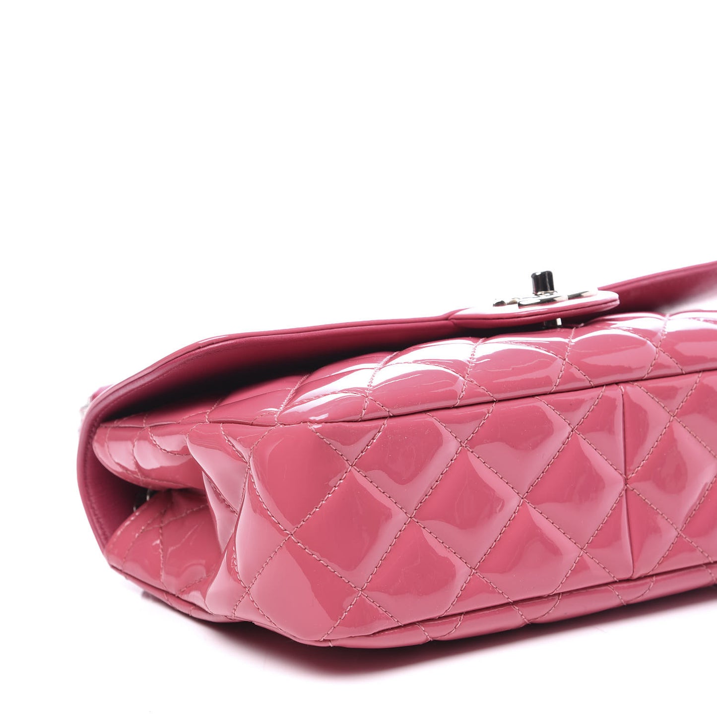 Patent Quilted Large Coco Shine Flap Pink
