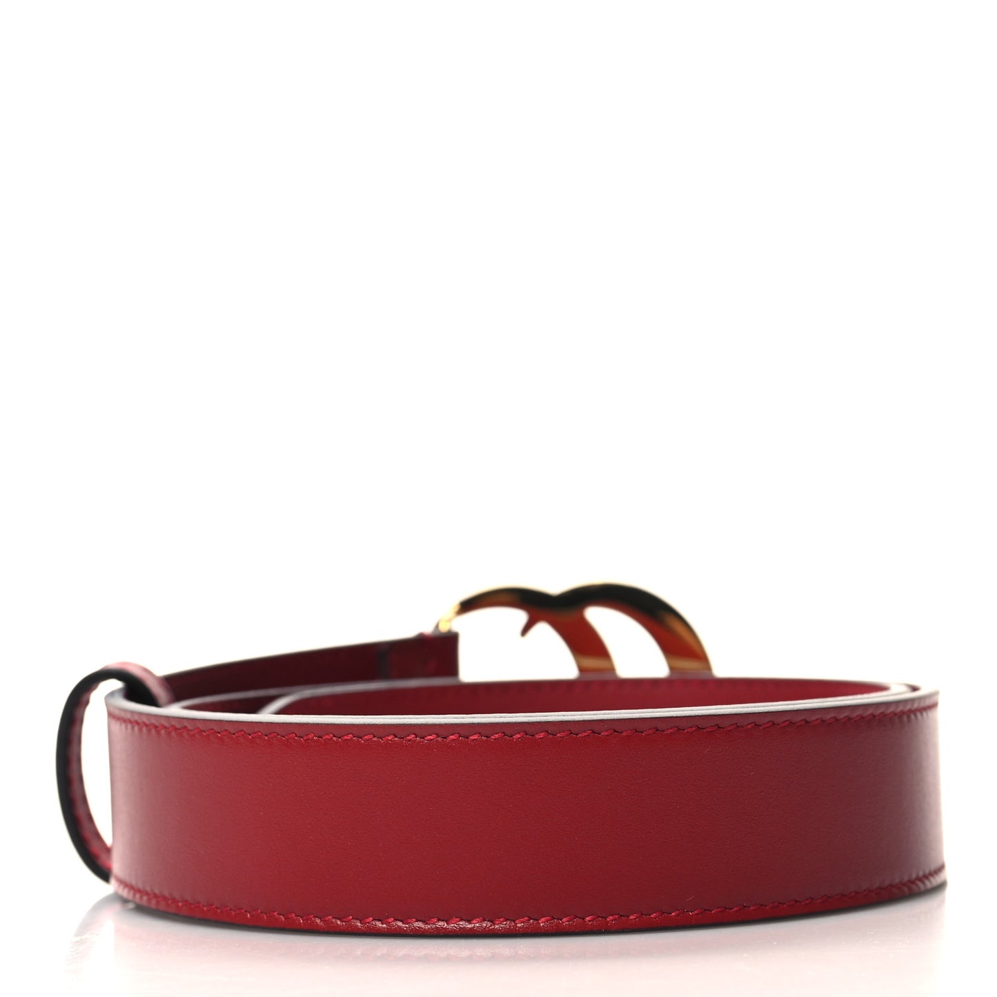 Plutone Calfskin Double G 30mm Belt 75 30 Rosso