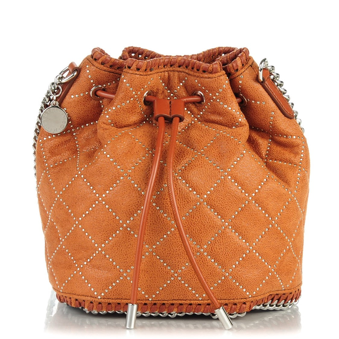 Stella McCartney Shaggy Deer Small Falabella Quilted Studded Bucket Bag Brandy 1 of 6