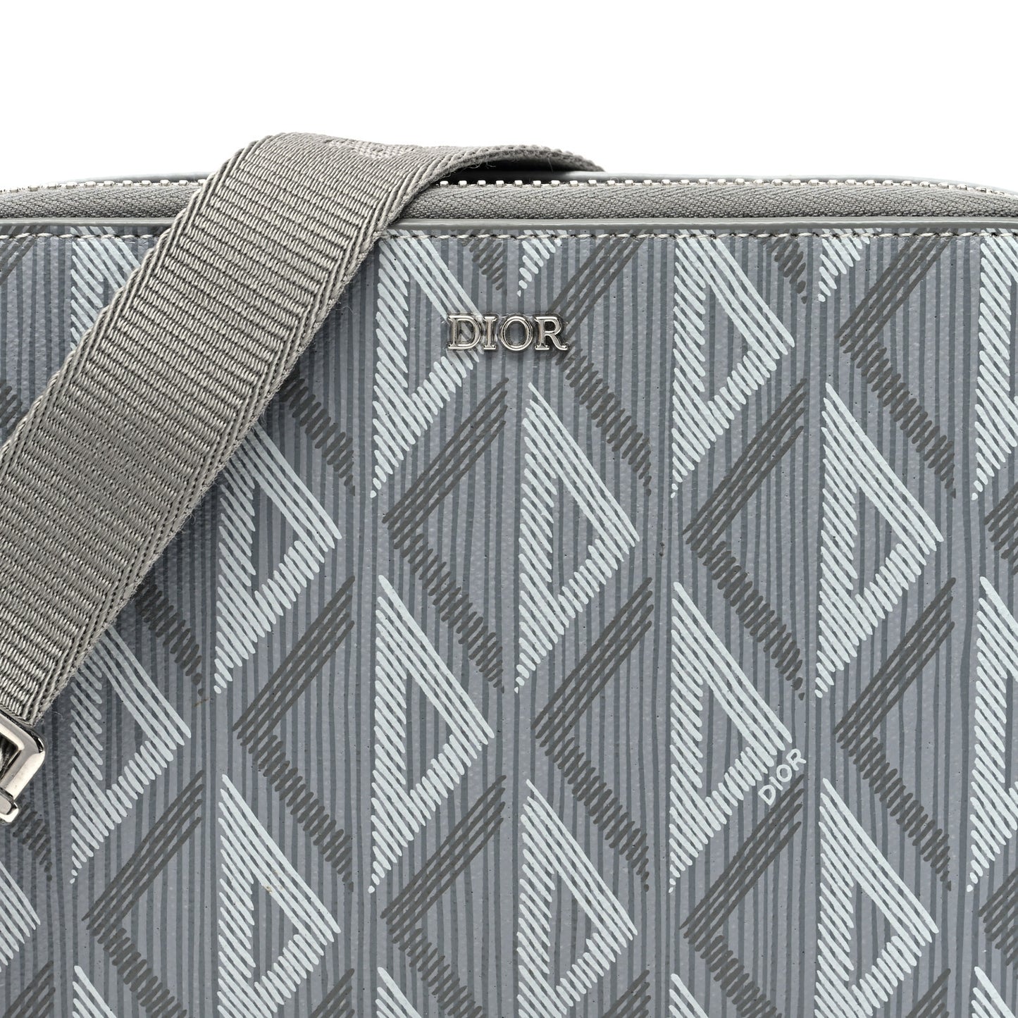 Coated Canvas CD Diamond Messenger Pouch Grey