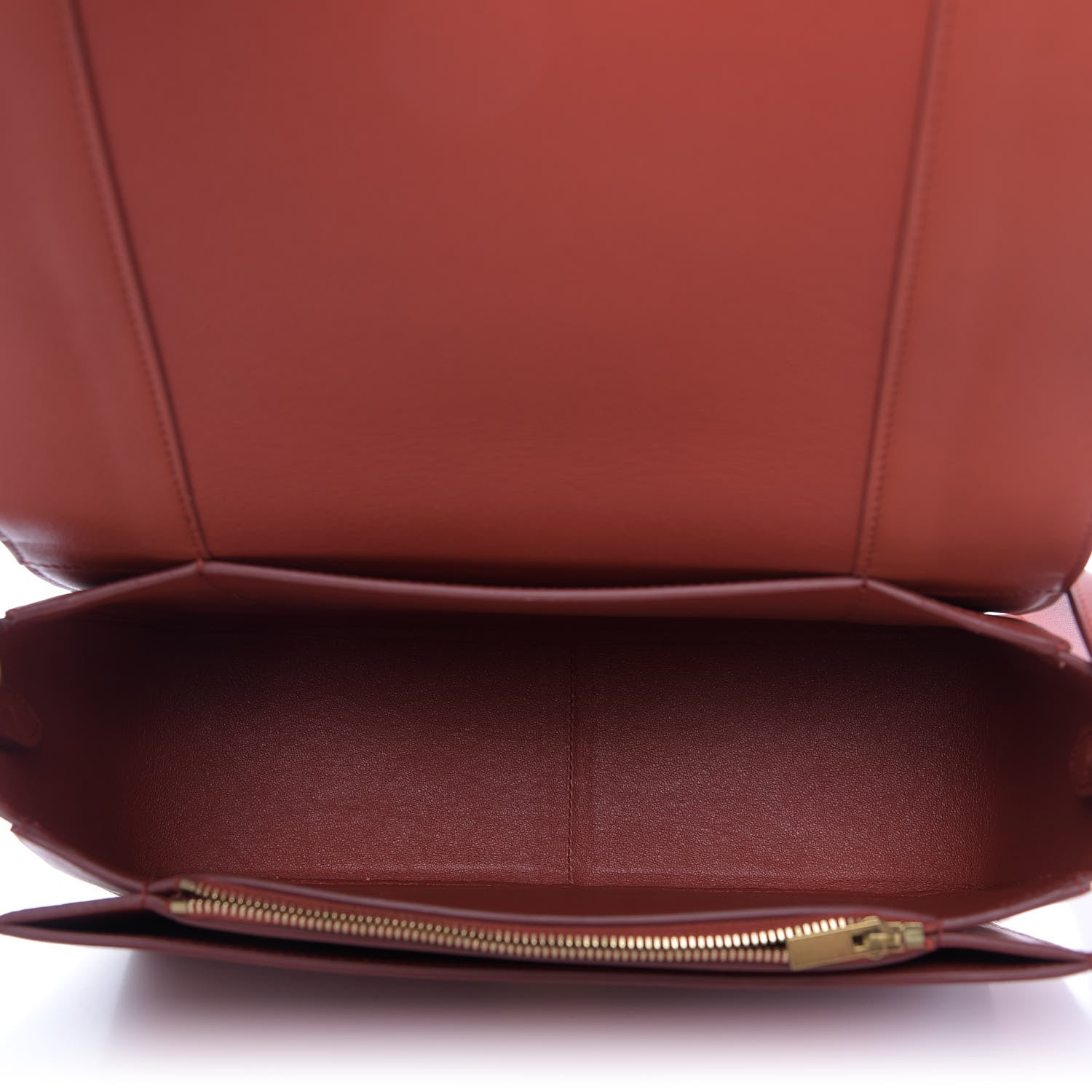 Celine Shiny Smooth Calfskin Medium Frame Shoulder Bag Red Tan 5 of 9