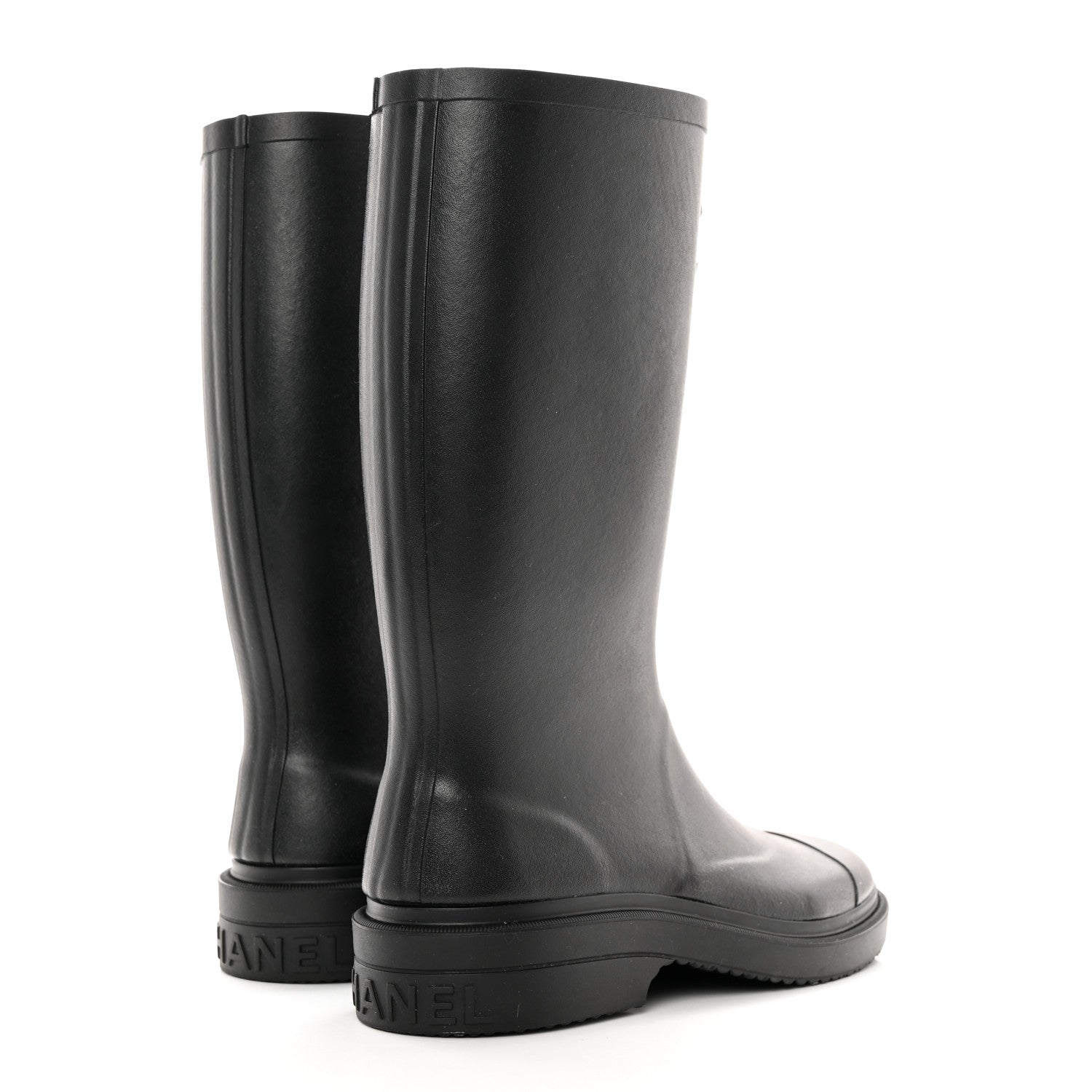 Chanel Caoutchouk CC High Boots 38 Black 5 of 13