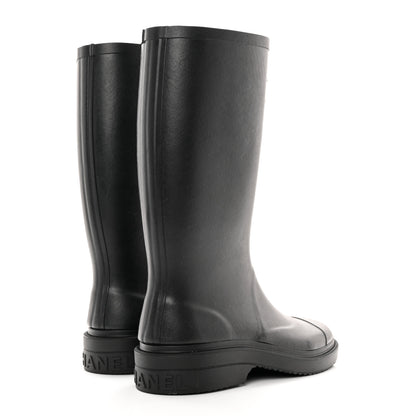 Chanel Caoutchouk CC High Boots 38 Black 5 of 13