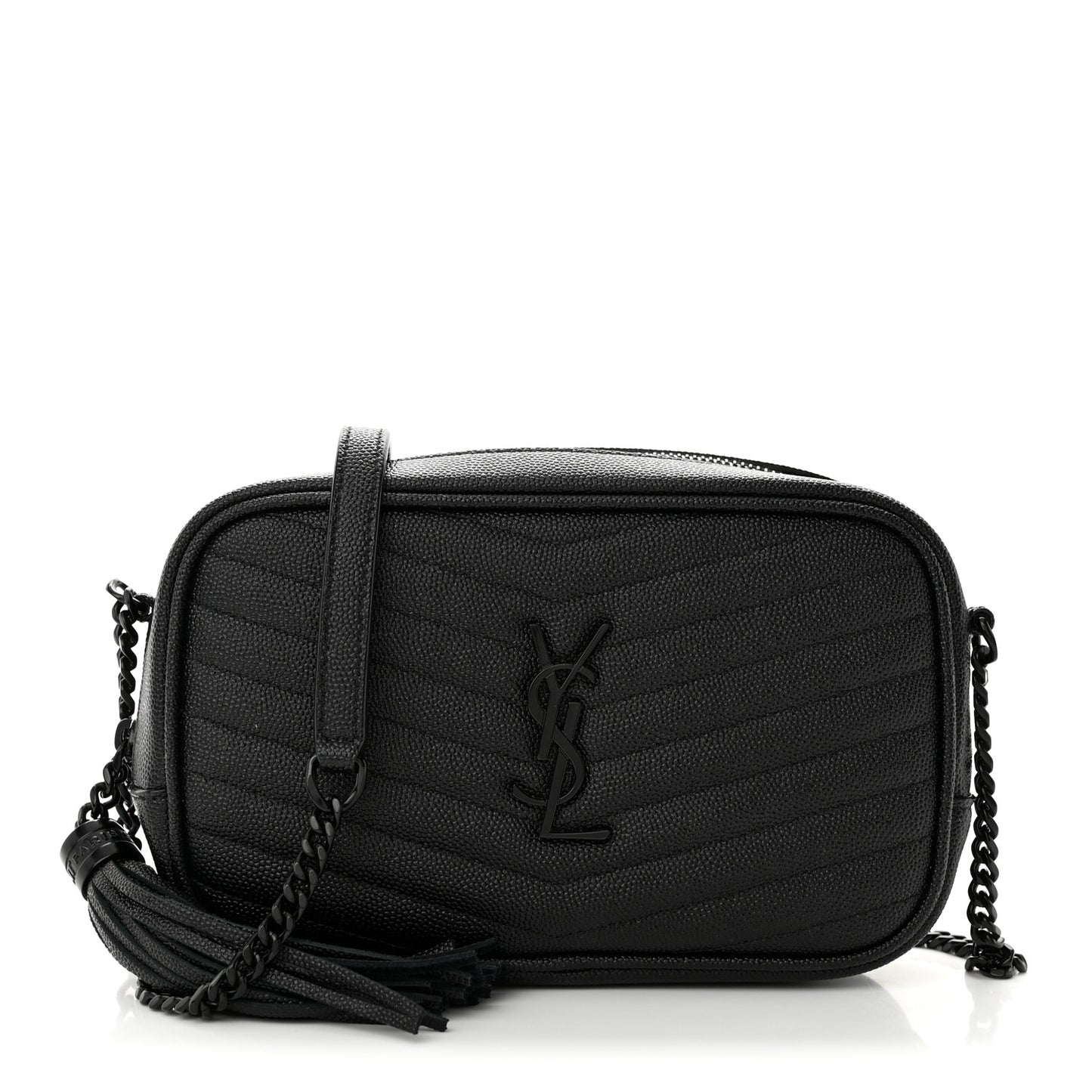Grain De Poudre Matelasse Monochrome Monogram Mini Lou Camera Bag Black