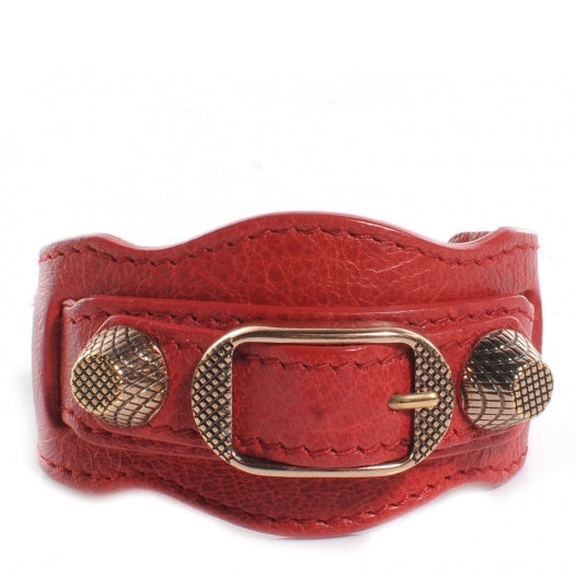 Balenciaga Agneau Arena Giant 12 Rose Gold Hardware Bracelet Rouge Cardinal 1 of 5