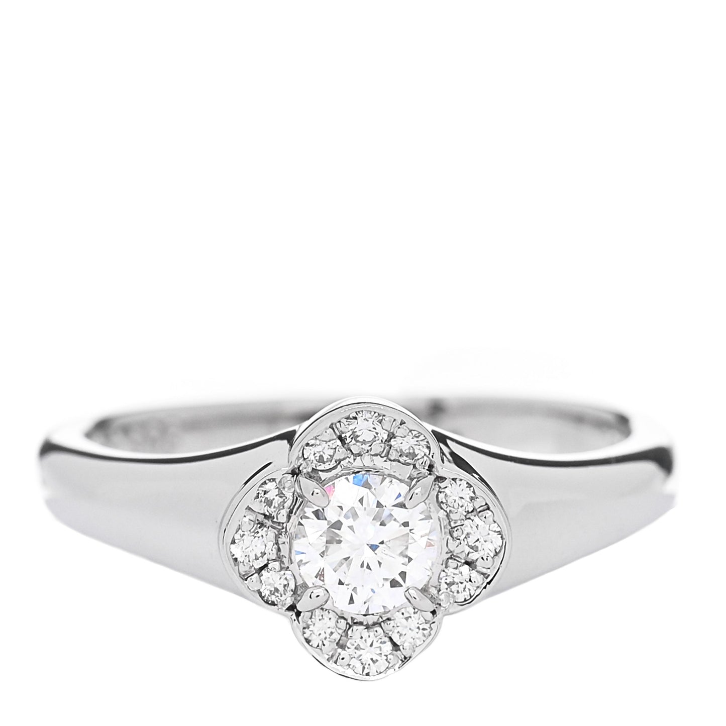 Platinum Diamond .30ct Floral Signet Ring 53 6.25