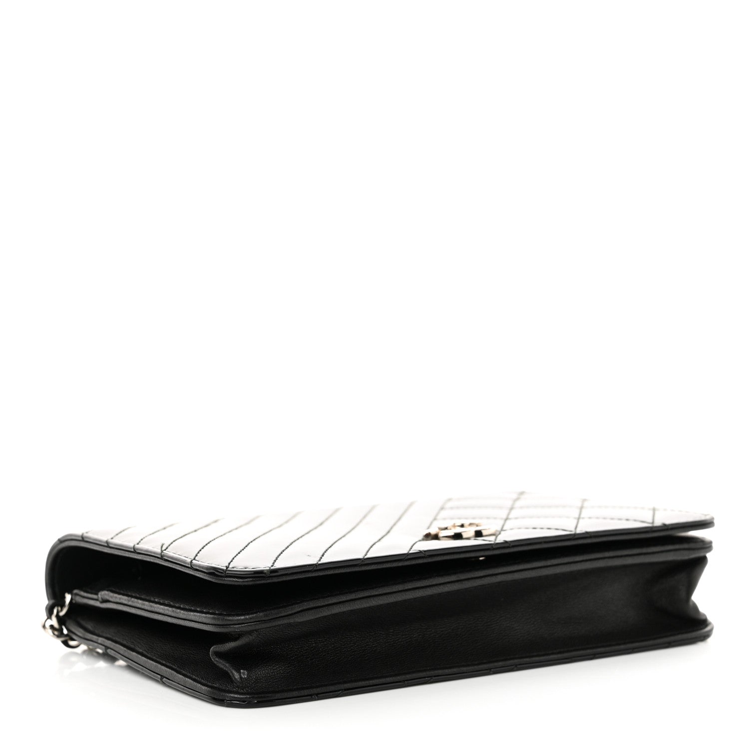 Chanel Patent Quilted Coco Boy Wallet On Chain WOC Black 4 of 17