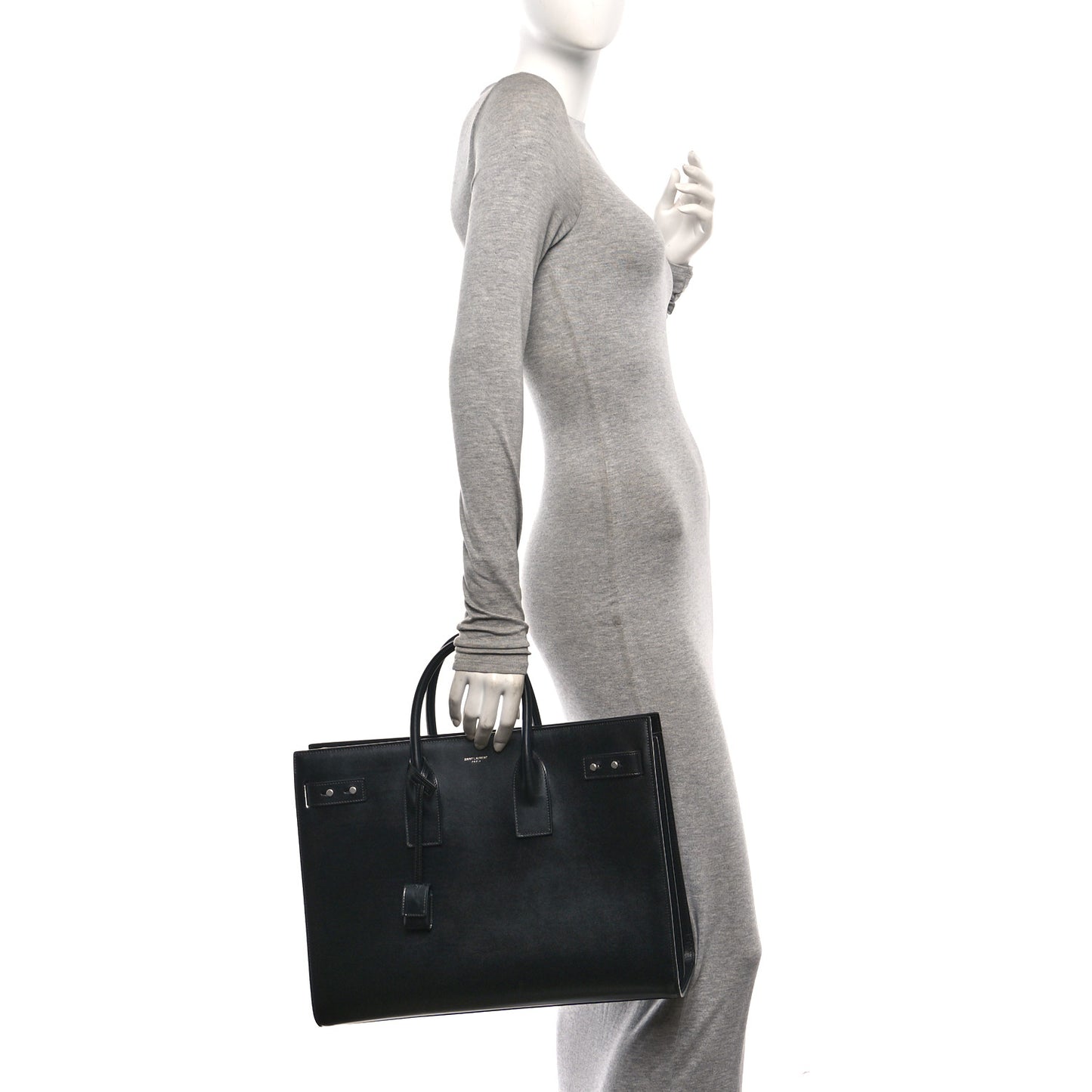 Calfskin Large Thin Sac De Jour Black