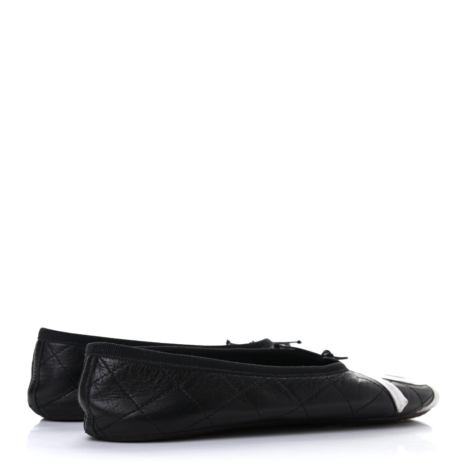 Chanel Lambskin Quilted Cambon Ballerina Flats 38 Black 4 of 8