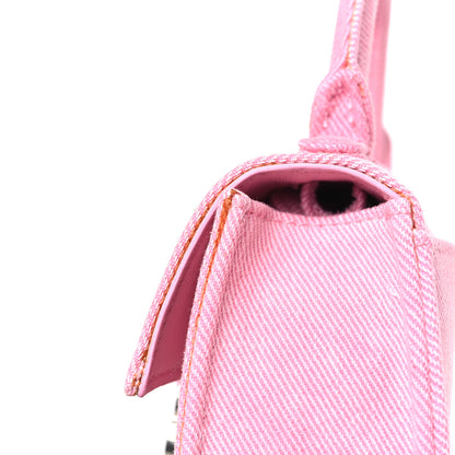 Balenciaga Washed Denim Hourglass Top Handle Bag Mini Denim Pink 9 of 10
