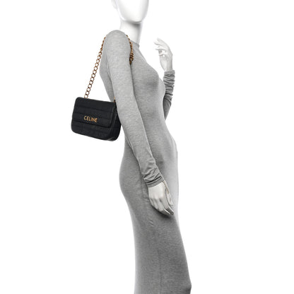 Celine Goatskin Matelasse Chain Shoulder Bag Black 2 of 17