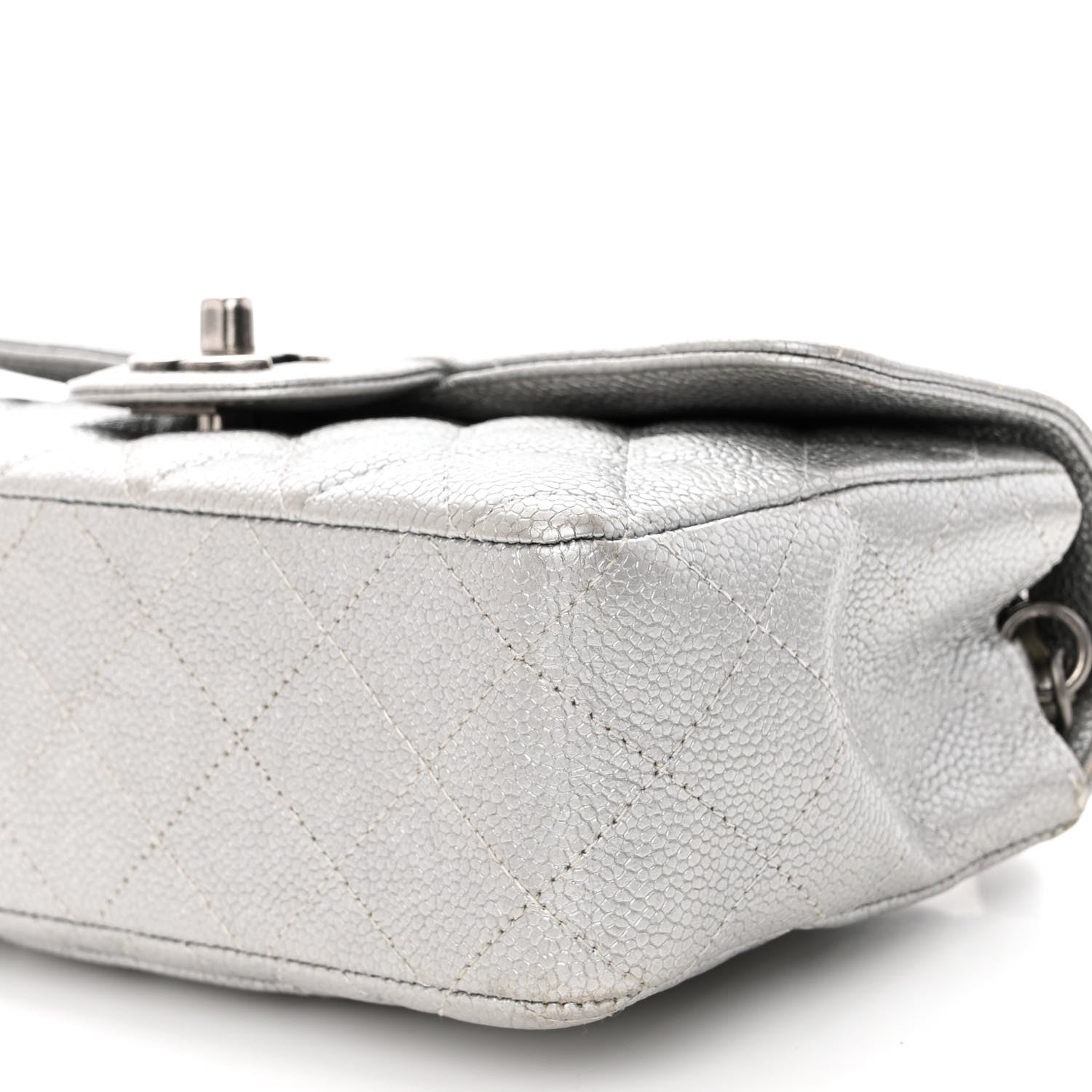 Chanel Metallic Caviar Quilted Mini Rectangular Flap Silver 11 of 11