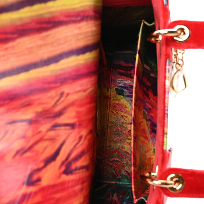 Christian Dior X SHARA HUGHES Velvet Calfskin Printed Medium Lady Dior Art Red Multicolor 5 of 10