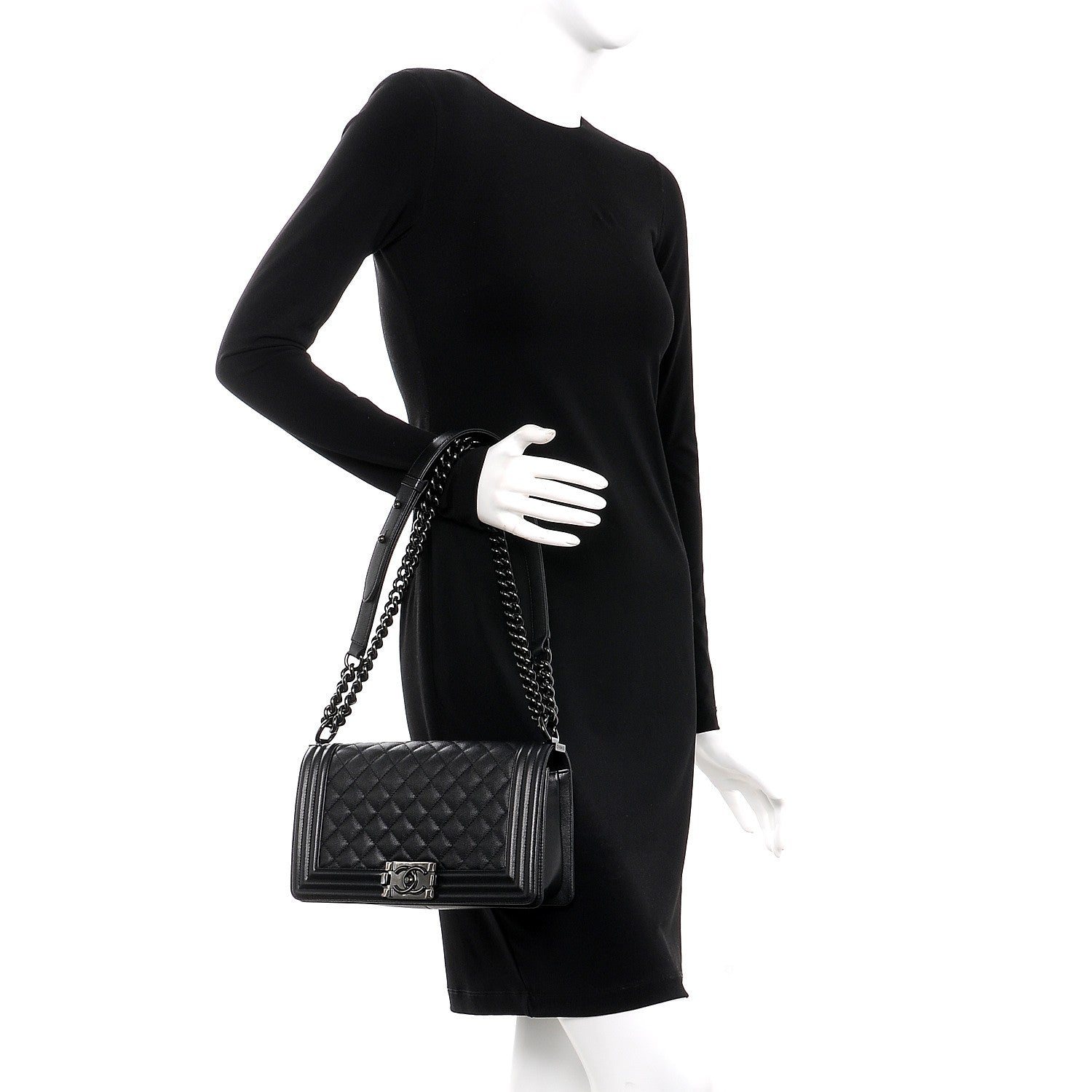 Chanel Caviar Quilted Medium Boy Flap So Black 3 of 8