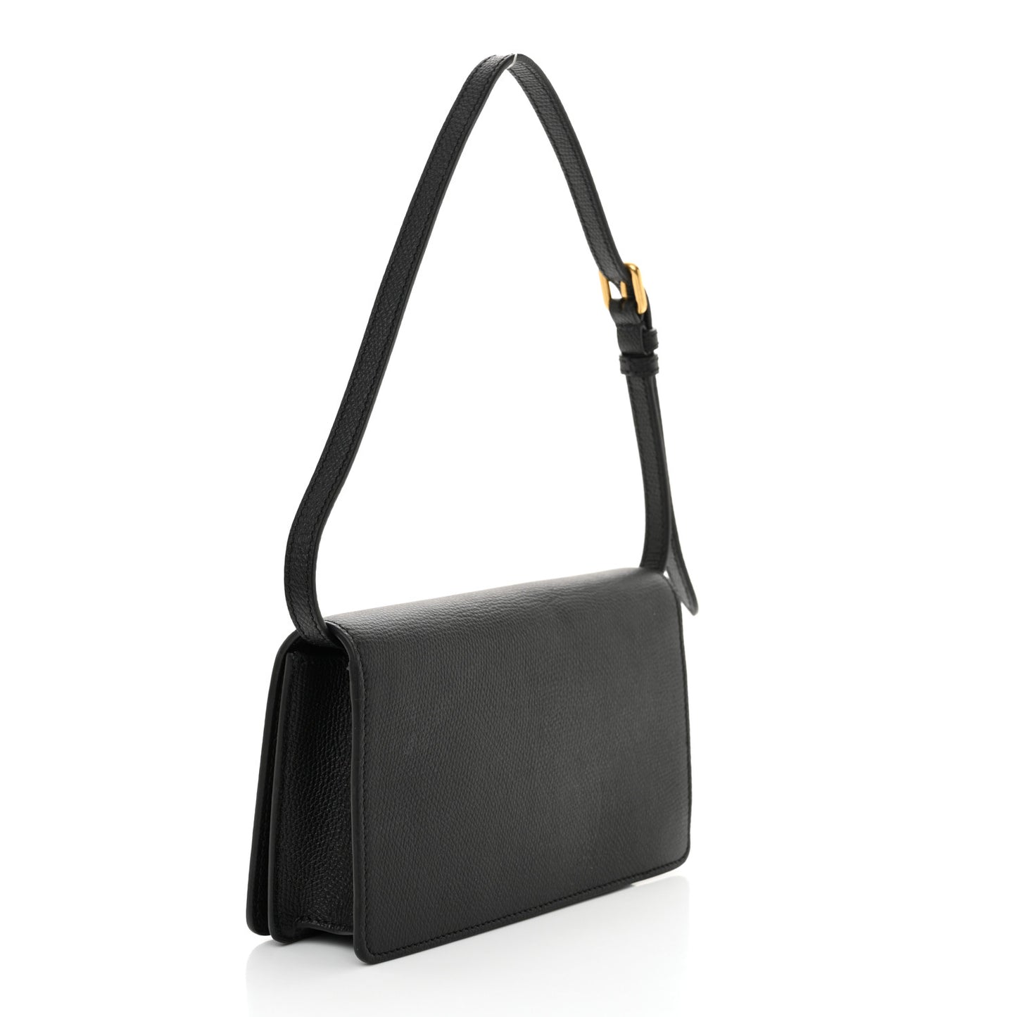 Grainy Calfskin Mini Vlogo Shoulder Bag Black