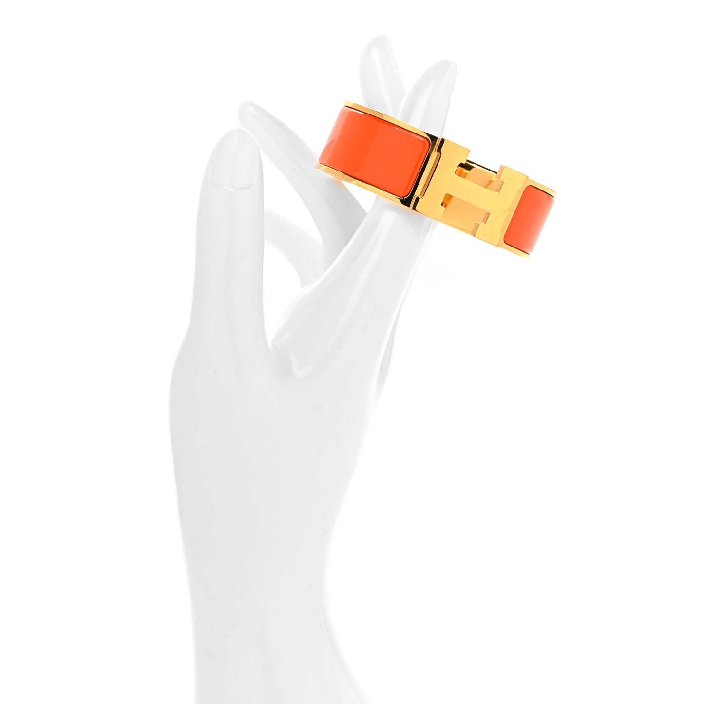 Enamel Wide Clic Clac H Bracelet GM Orange