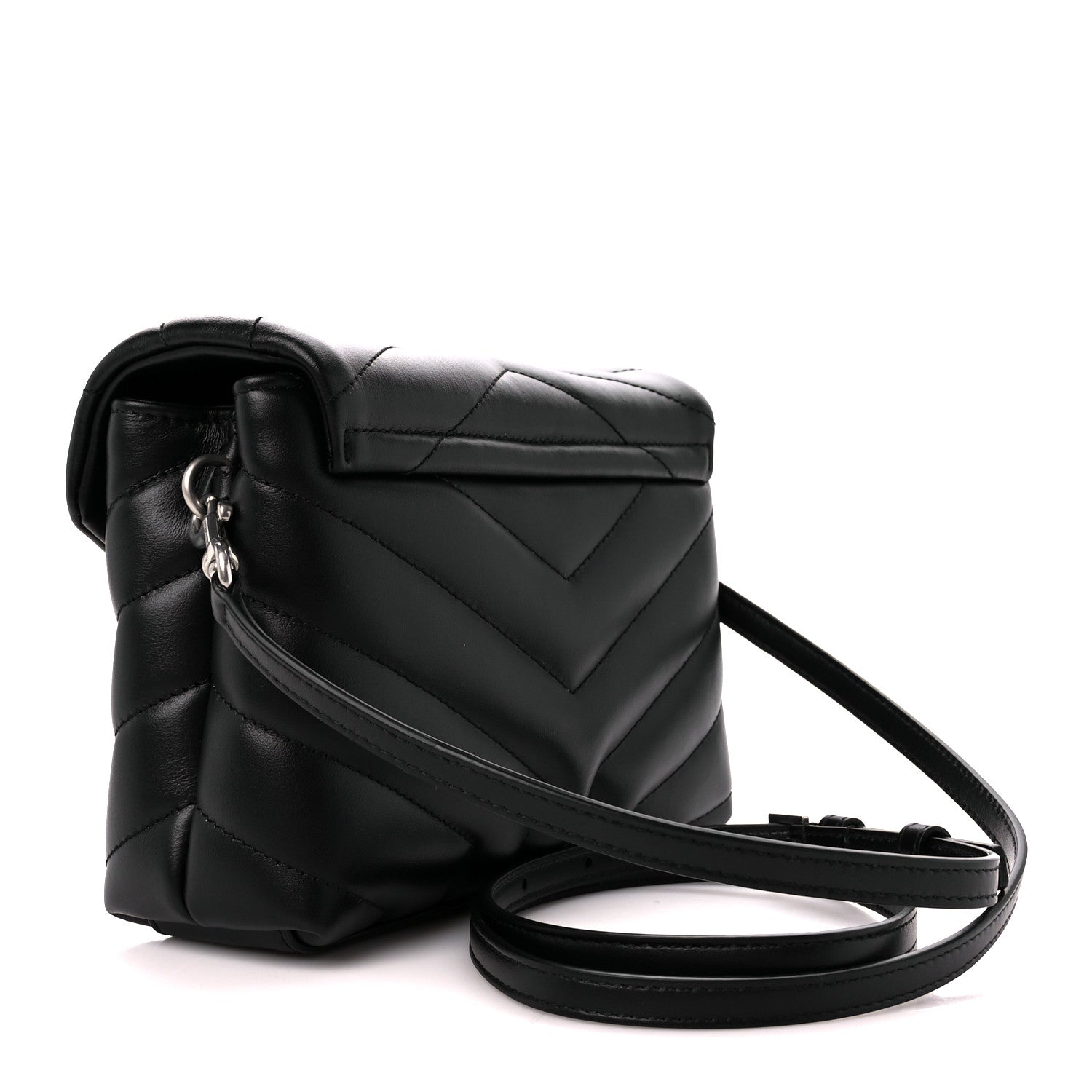 Saint Laurent Calfskin Y Quilted Monogram Toy Loulou Crossbody Bag Black 4 of 12
