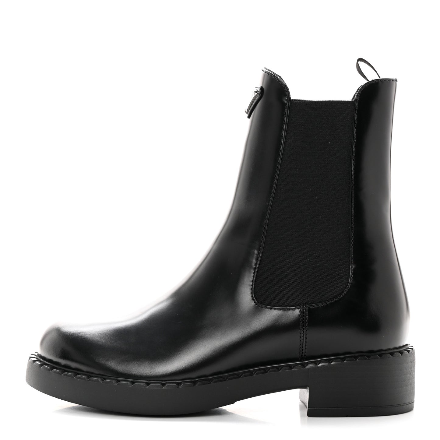 Spazzolato Metal Triangle Logo 50mm Chelsea Boots 38 Black