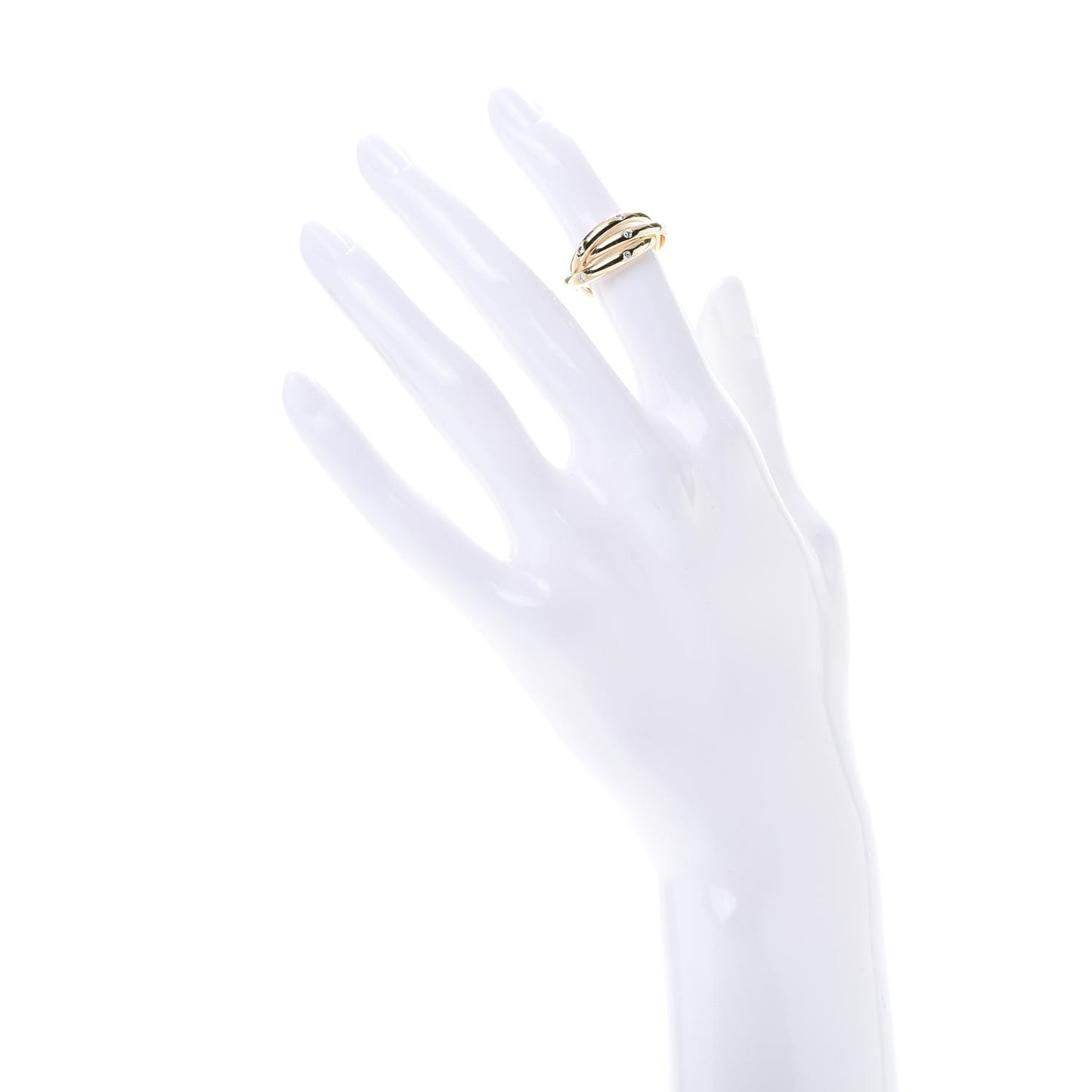 18K Yellow Gold Diamond Constellation Trinity Ring 49 4.75